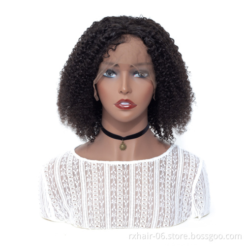 ISEE HAIR 150% Density Lace Front Brazilian Curly Human Hair Short Bob Wigs Pre Plucked With Baby Hair